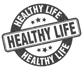 healthy life stamp. healthy life label. round grunge sign