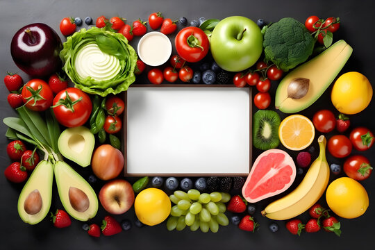 food, frame, vegetable, tomato, fruit, vegetables, Generative AI