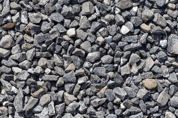 Crushed grey stones