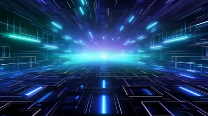 Glow of a cybernetic aurora, abstract technological landscape, beauty of the northern lights with the sophistication of futuristic cybernetics