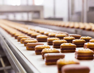 Modern Industrial Bakery: Automated Dessert Production Line