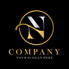 Obraz premium Luxury N Logo Design. N Letter Design Vector.