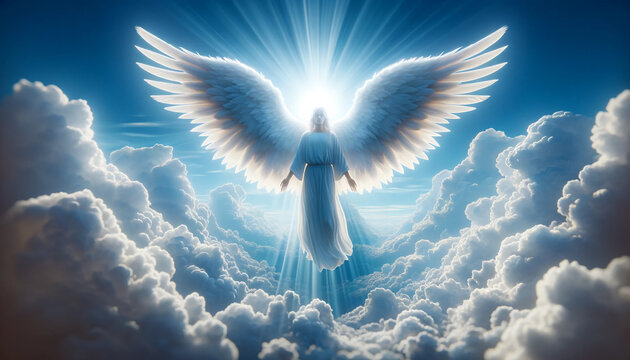 angelic spirit in a blue sky