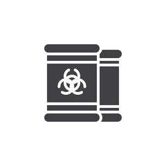 Dangerous waste barrel vector icon