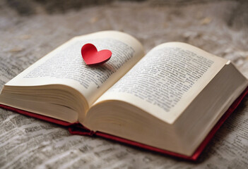 Literary Love Crafting Affection through Heart-Shaped Pages - obrazy, fototapety, plakaty