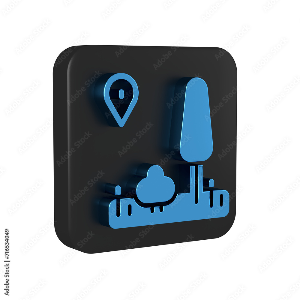 Poster blue infographic of city map navigation icon isolated on transparent background. mobile app interfac