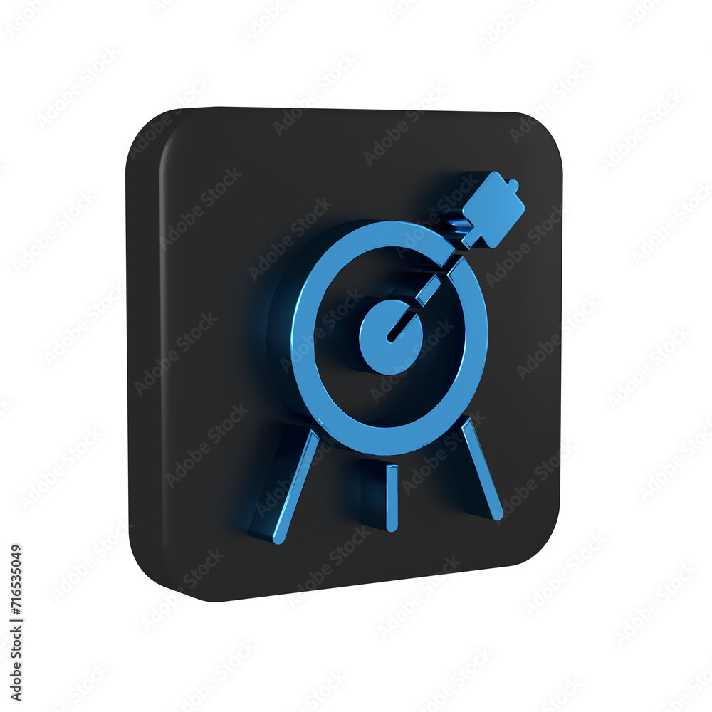 Poster blue target sport icon isolated on transparent background. clean target with numbers for shooting ra