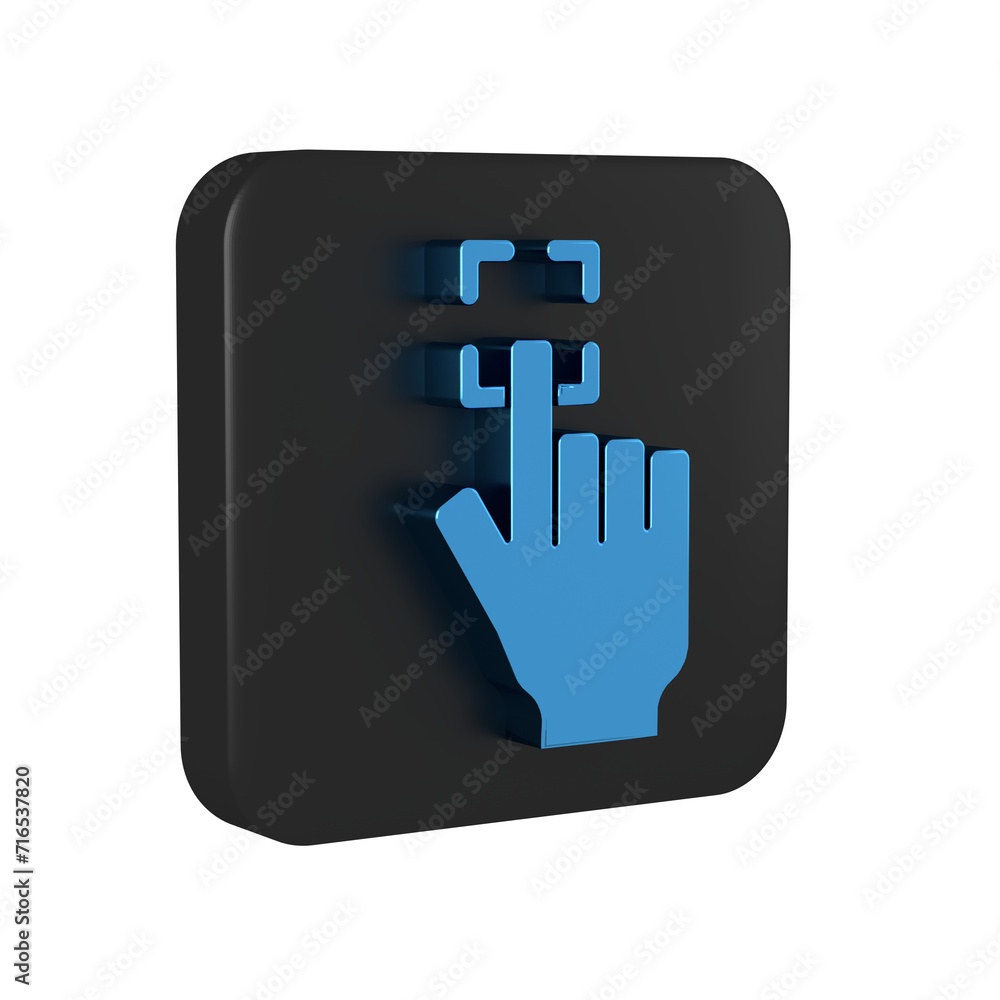 Poster blue fingerprint icon isolated on transparent background. id app icon. identification sign. touch id