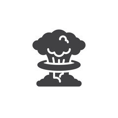 Mushroom cloud from a nuclear explosion vector icon