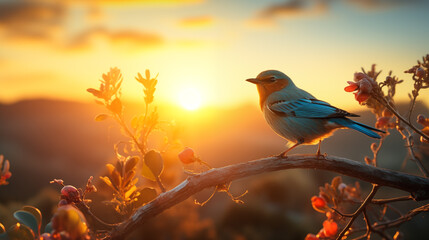 bird at sunset