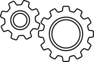 Setting icon vector with work cog gear element. Cogweel mechanism symbol.