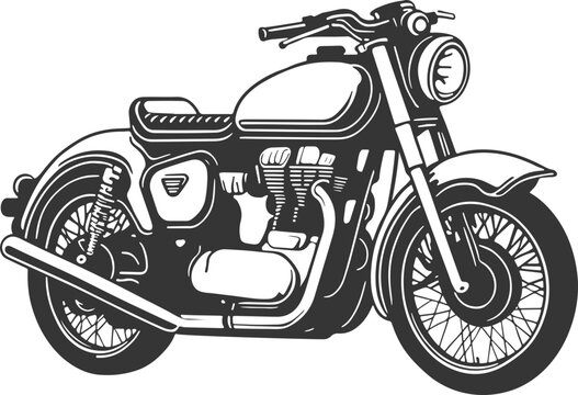 Classic motorcycle vector illustration. Motor bike for logo