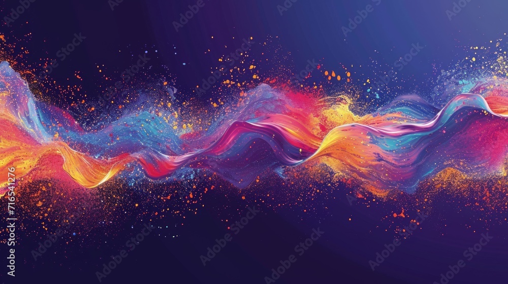 Aufkleber colored background of abstract sound wave. abstract flowing wavy, smoke lines. vibrant colorful digi