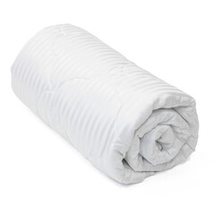 soft white quilted blanket duvet comforter folded isolated on white background
