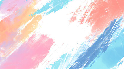 Obraz premium Background with big pastel colors of the rainbow brushstrokes. white center.