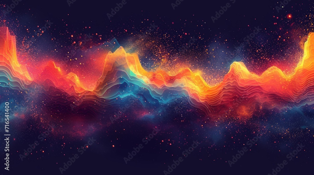 Aufkleber colored background of abstract sound wave. abstract flowing wavy, smoke lines. vibrant colorful digi