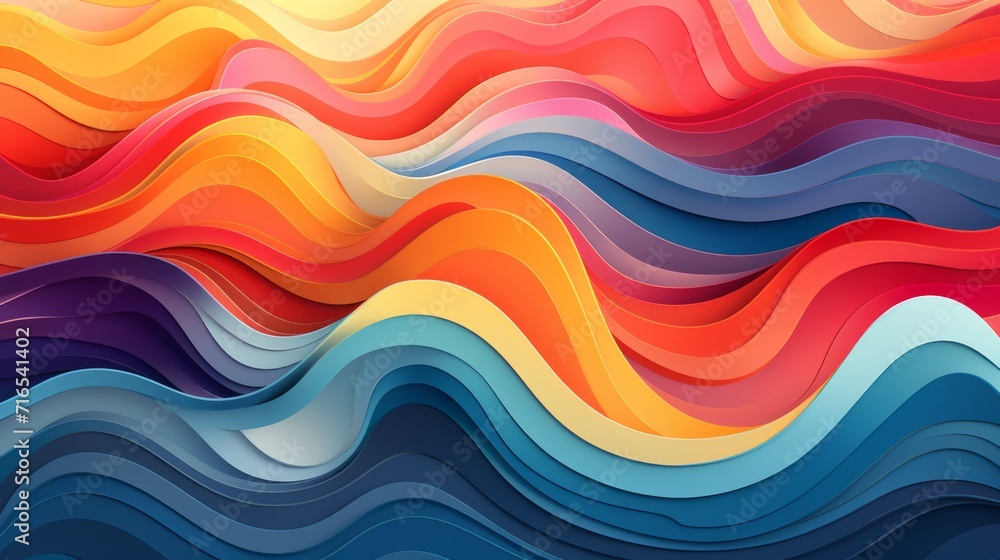 Poster colored background of abstract sound wave. abstract flowing wavy, smoke lines. vibrant colorful digi