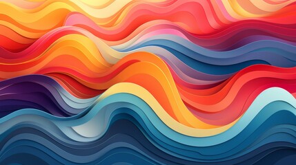 Obraz premium Colored background of abstract sound wave. Abstract flowing wavy, smoke lines. Vibrant colorful digital dynamic wave.