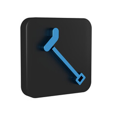 Blue Walking stick cane icon isolated on transparent background. Black square button.