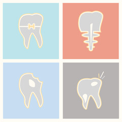 set of tooth icons