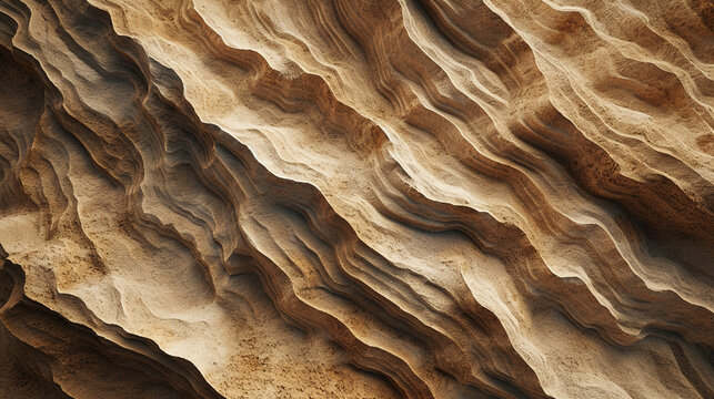 A detailed view of a desert landscape, focusing on the patterns and textures formed in the sand by weathering and erosion The image conveys the earthy feel and the grounded nature of the desert