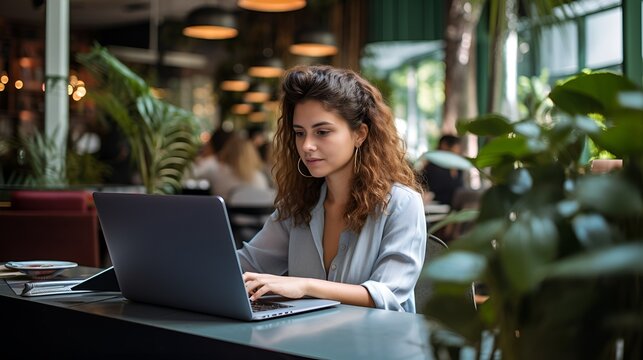 Focused professional woman working on a project , Focused professional woman, working on project, business