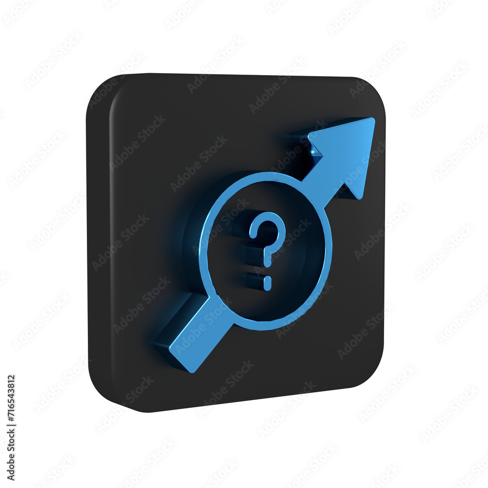 Poster blue arrow icon isolated on transparent background. direction arrowhead symbol. navigation pointer s