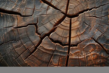 close-up view of a cut tree trunk