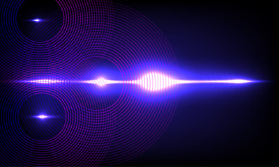 Blue digital dynamic circle line pattern and overlap. Modern graphic design elements for banners, business cards, covers, brochures, and flyers. Futuristic hi-technology.