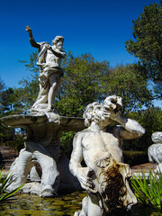 Palacio nacional de Queluz National Palace. Fountain decorated with sculptures of King Neptune and...