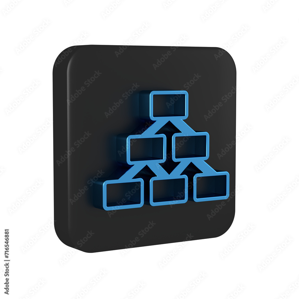 Poster blue business hierarchy organogram chart infographics icon isolated on transparent background. corpo