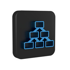 Blue Business hierarchy organogram chart infographics icon isolated on transparent background....