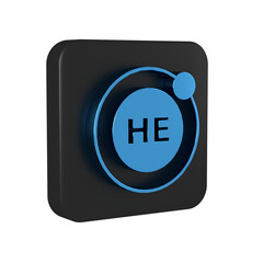 Blue Helium chemical element icon isolated on transparent background. Helium periodic table element...