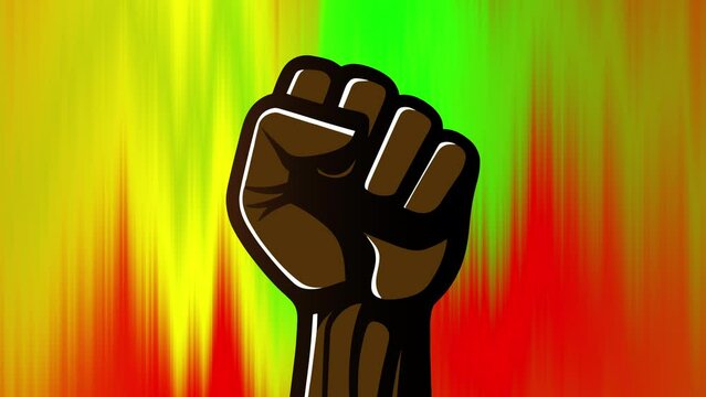 Arm up with fist for Black History Month 