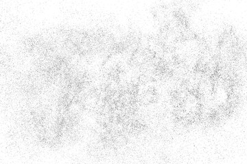 Black texture on white. Worn effect backdrop. Old paper overlay. Grunge background. Abstract pattern. Vector illustration.	