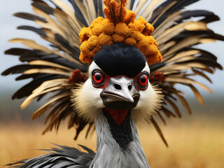 feathered elegance: crowned cranes ballet