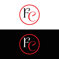 FC logo. F C design. White FC letter. FC, F C letter logo  FC design. Initial letter FC linked circle uppercase monogram logo. F C letter logo FC vector design. FC letter logo design five style.	
