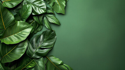 Tropical leaves banner