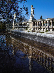 Palacio Nacional de Queluz National Palace. Detail of the garden and one of the lakes. Sintra, Portugal