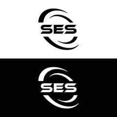 SES logo. S E S design. White SES letter. SES, S E S letter logo  SES design. Initial letter SES linked circle uppercase monogram logo. S E S letter logo SES vector design. SES letter logo design five