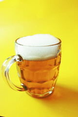 Saint Patrick's Day holiday. National Irish holiday. A mug of golden beer at the bar.
