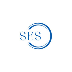 SES logo. S E S design. White SES letter. SES, S E S letter logo  SES design. Initial letter SES linked circle uppercase monogram logo. S E S letter logo SES vector design. SES letter logo design five