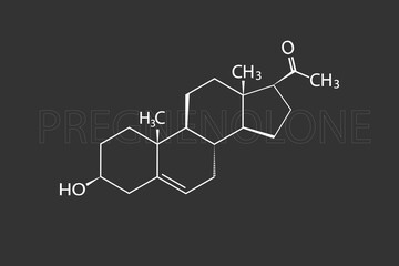 Pregnenolone molecular skeletal chemical formula	
