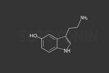 Serotonin molecular skeletal chemical formula	