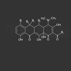 Tetracyclines antibiotics molecular skeletal chemical formula	