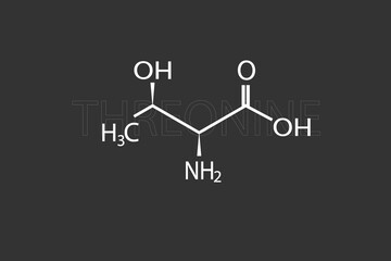 Threonine molecular skeletal chemical formula	