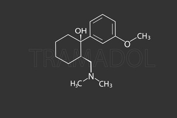Tramadol molecular skeletal chemical formula	