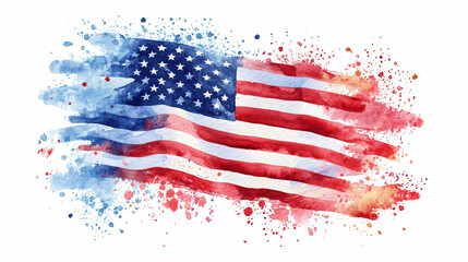 Watercolor american flag
