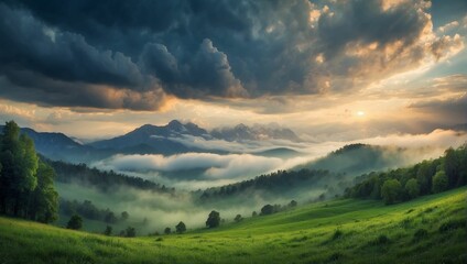 Obraz premium landscape with clouds