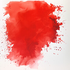 red watercolor splashes forming a blob on a white background for creative design projects
